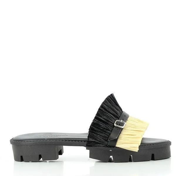 Antichi Romani 215 Nero Black Fringe Slides