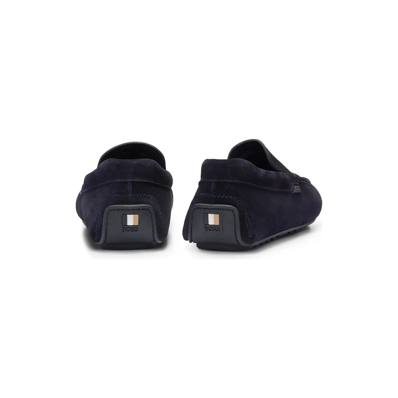 BOSS SUEDE MOCCASINS WITH LOGO DETAILS