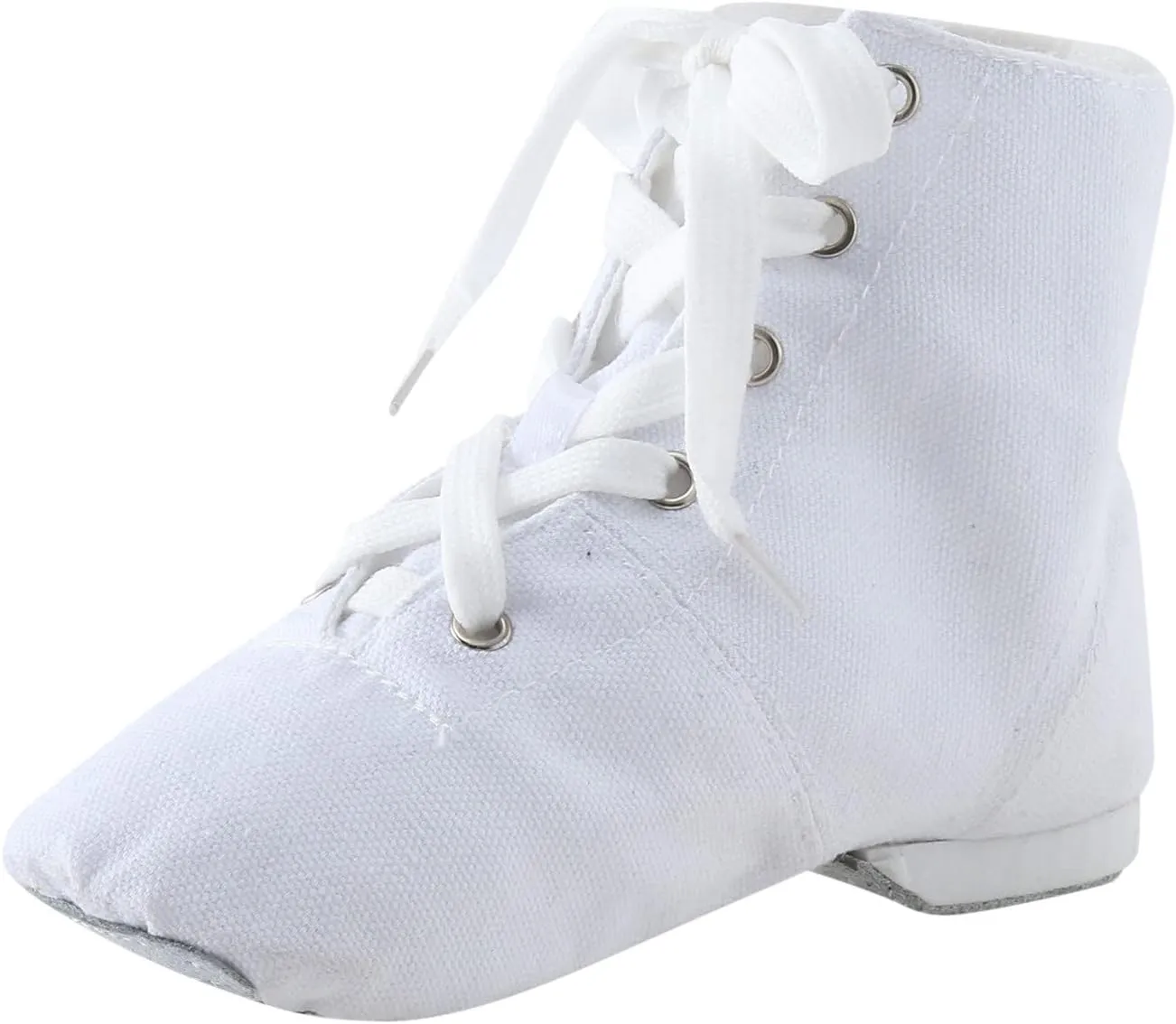 Canvas Jazz Boots for Girls Ankle Boots Lace-up Dancing Sneakers for Boys Split-Sole Dance Shoes Ballet Performance