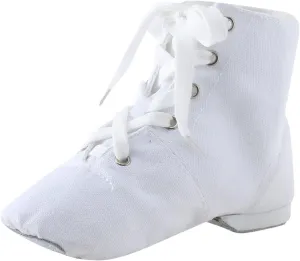 Canvas Jazz Boots for Girls Ankle Boots Lace-up Dancing Sneakers for Boys Split-Sole Dance Shoes Ballet Performance