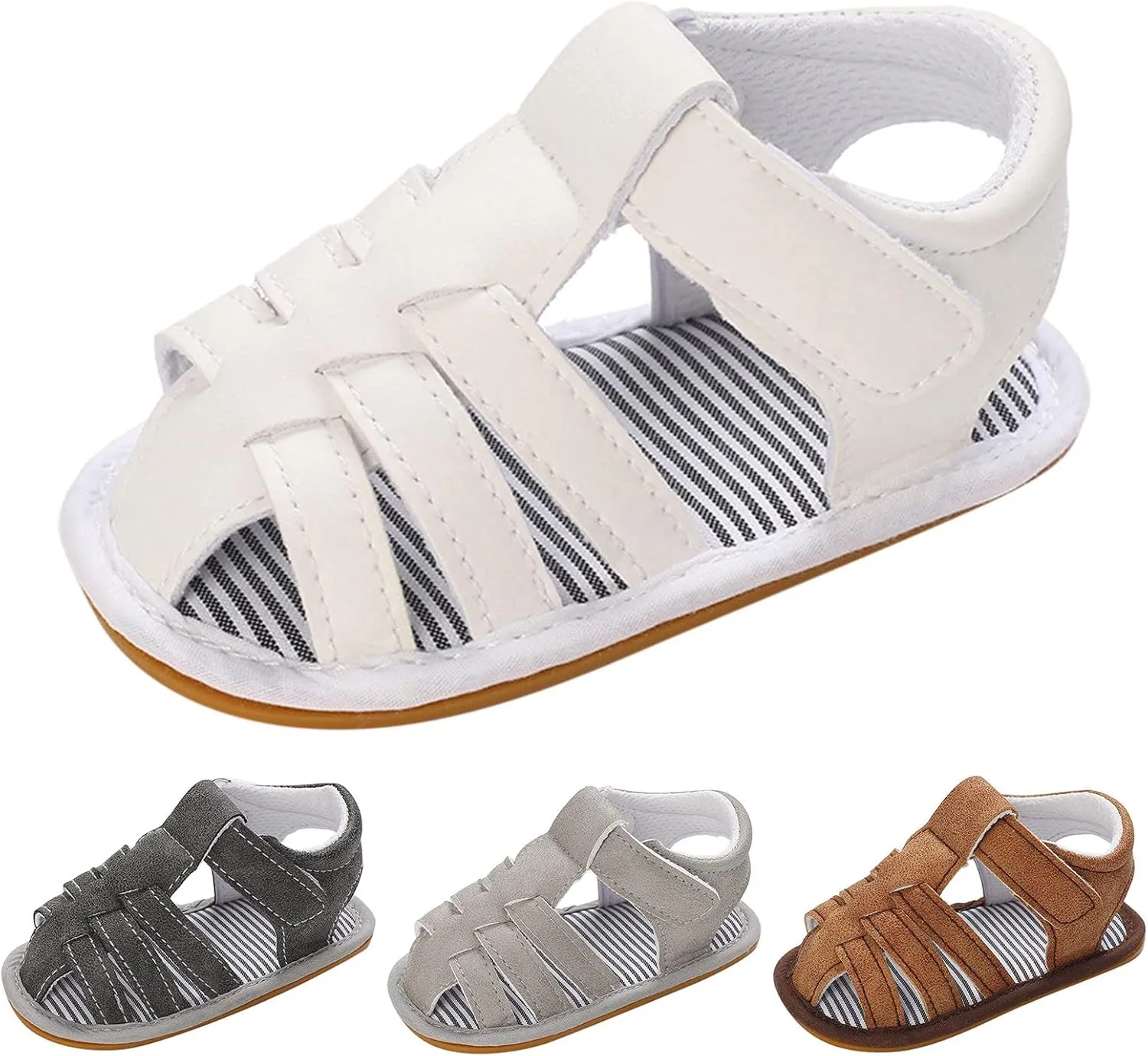 Infants Toddler First Walking Sandals Baby Boys Girls Closed Toe Anti Slip Lightweight Breathable Outdoor Sneakers