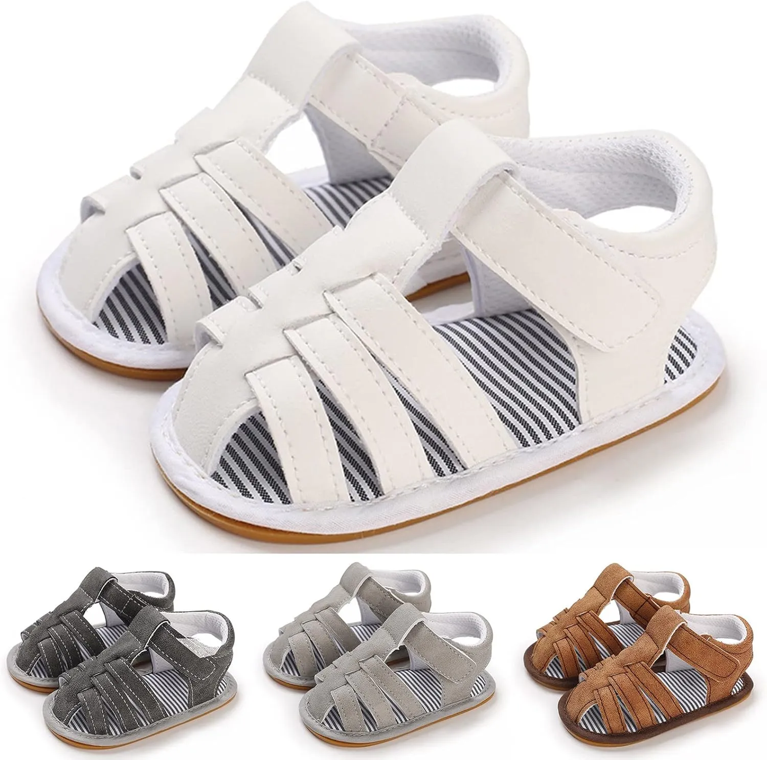 Infants Toddler First Walking Sandals Baby Boys Girls Closed Toe Anti Slip Lightweight Breathable Outdoor Sneakers