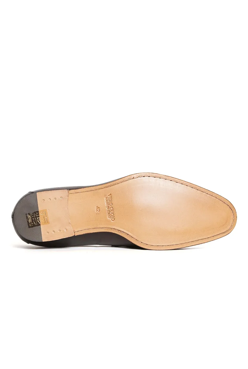 Jamie Horsebit Leather Loafer in Dark Brown
