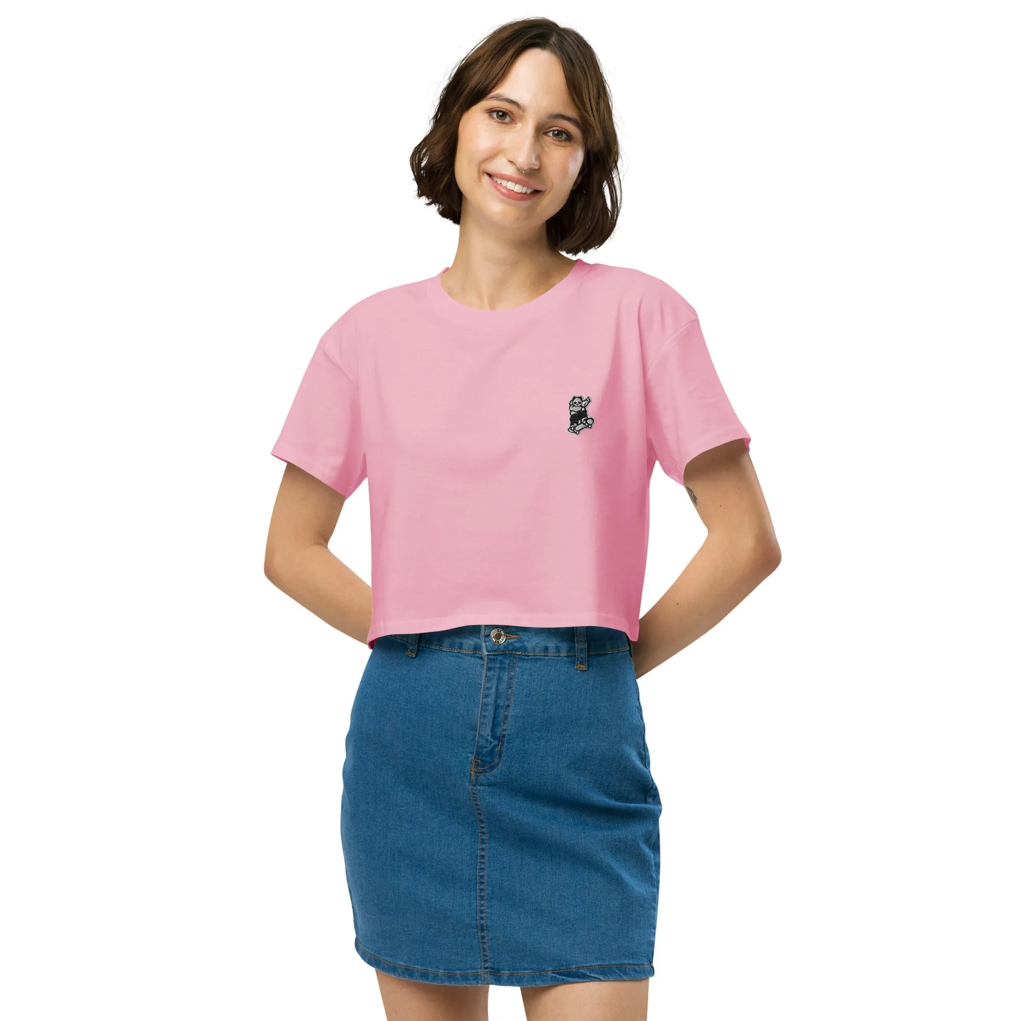 Johnny Xtreme (Skateboarding 3.0) Embroidered Women’s Crop Top
