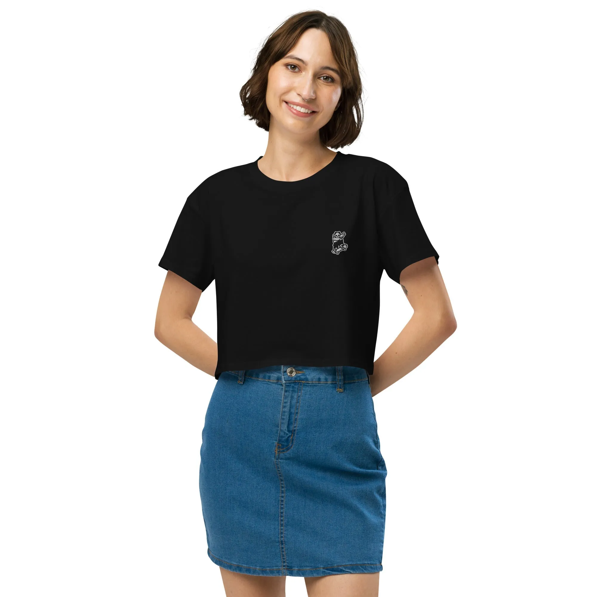 Johnny Xtreme (Skateboarding 3.0) Embroidered Women’s Crop Top