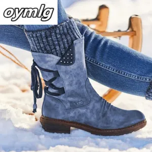 Mid-Calf Suede Winter Snow Boots
