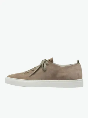 Officine Creative Taupe Suede Low Top Sneakers