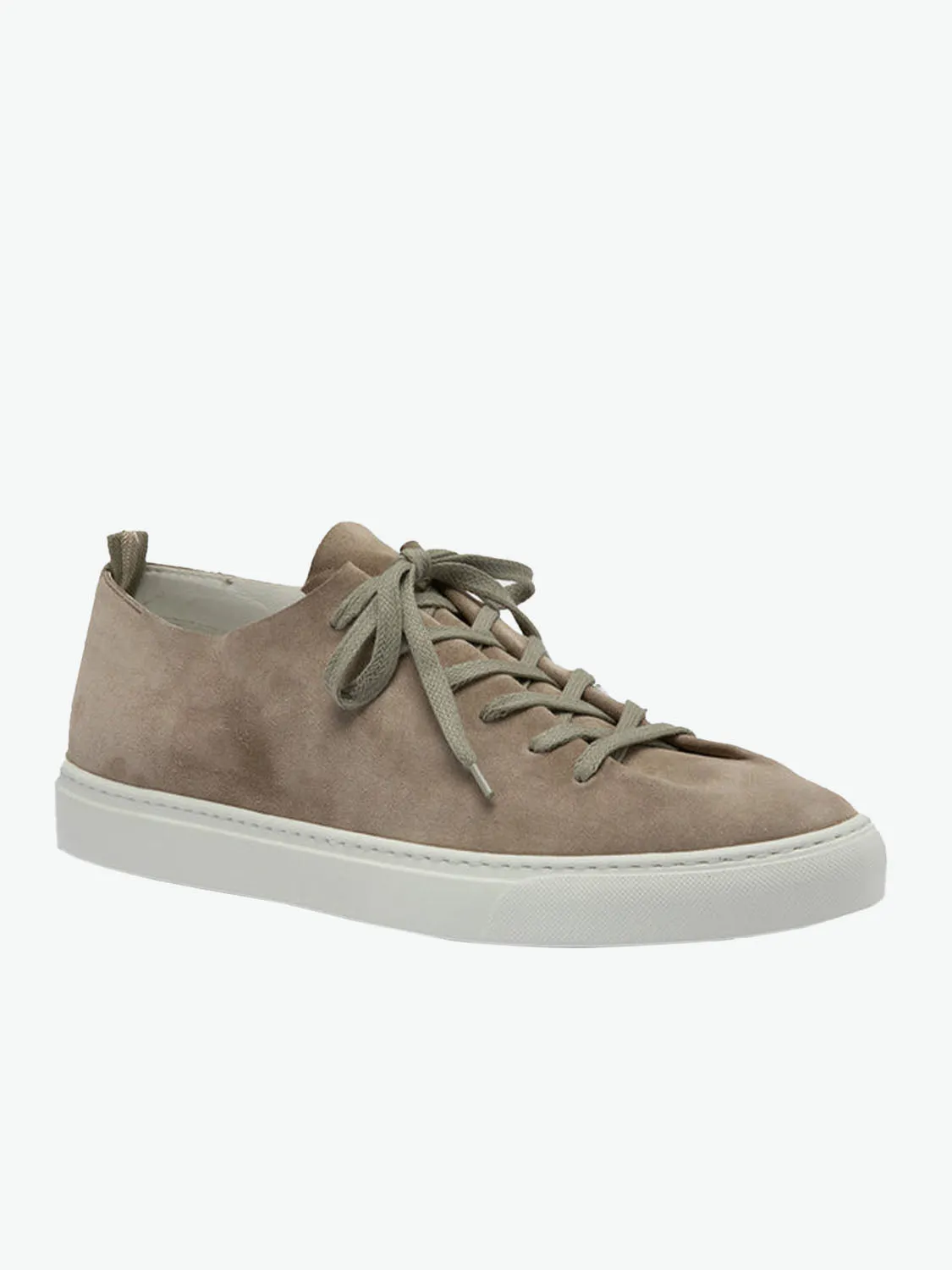 Officine Creative Taupe Suede Low Top Sneakers