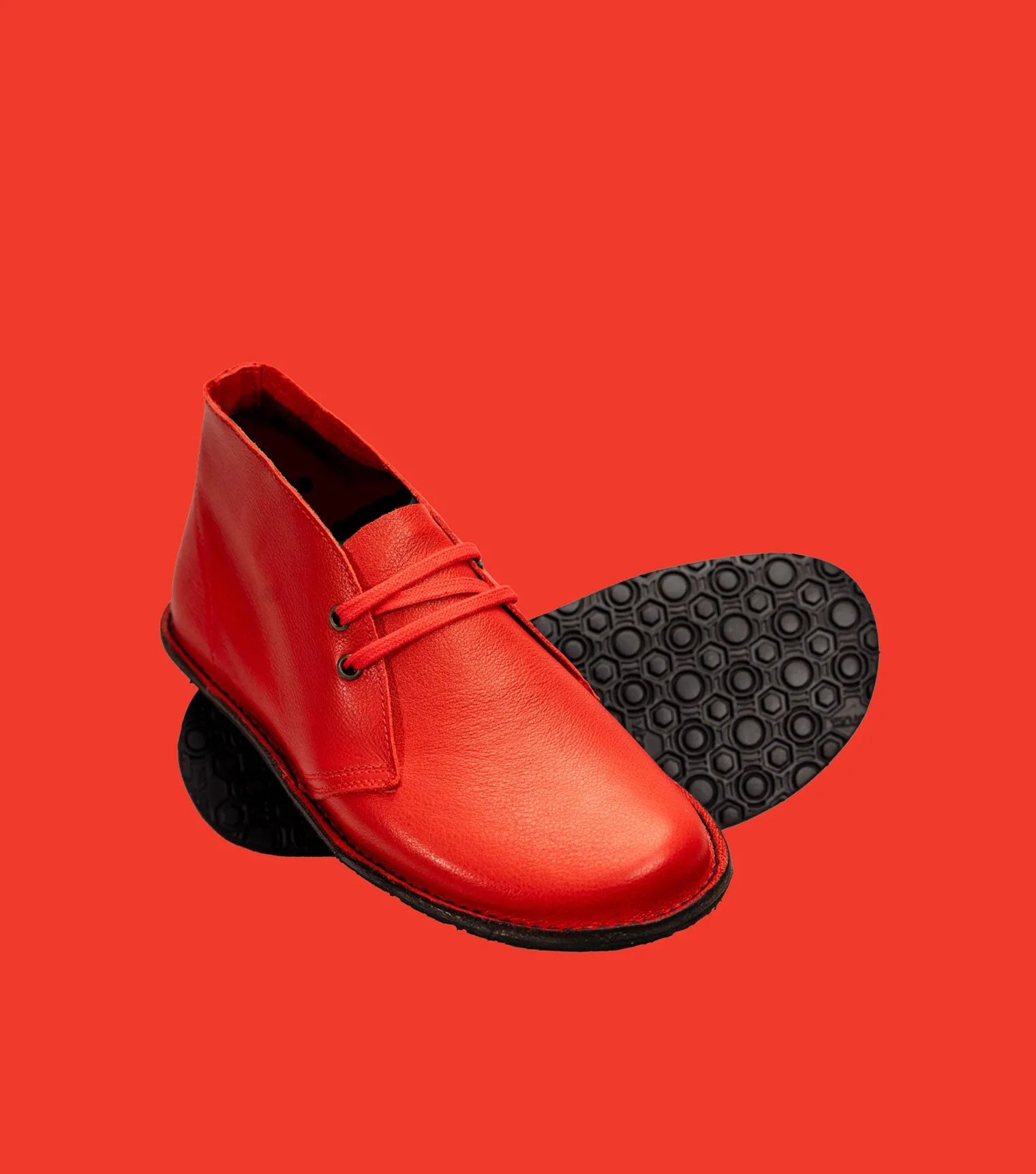 Red Barefoot Desert Boots | Barefoot Pals