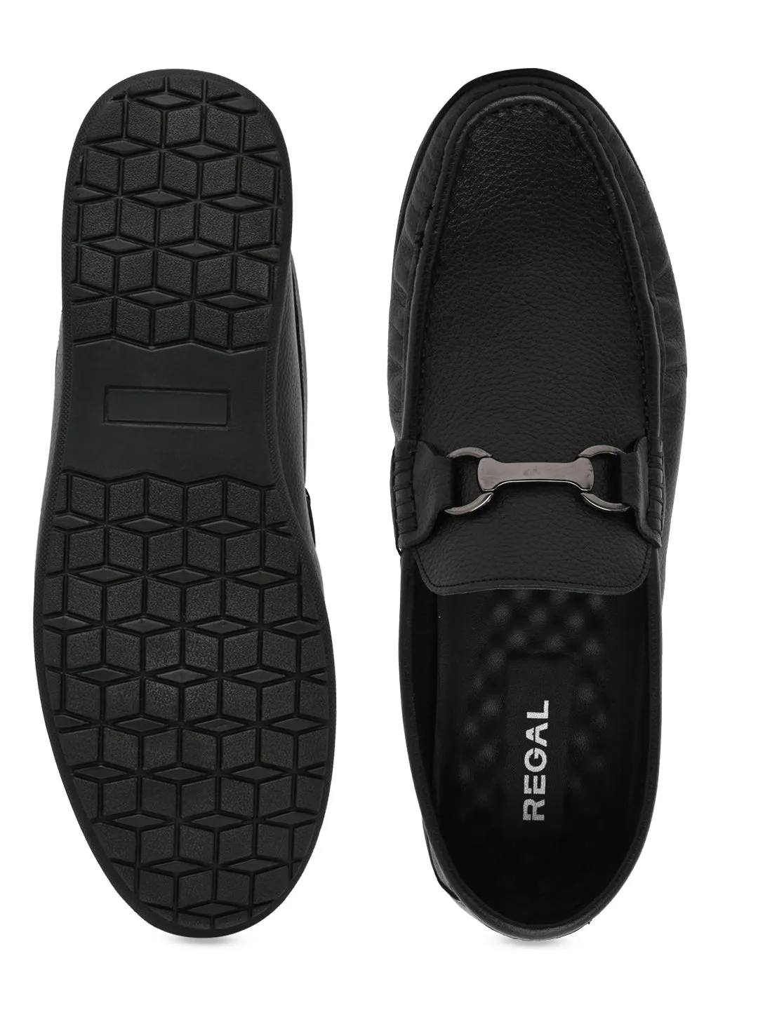 Regal Black Mens Casual Leather Loafers