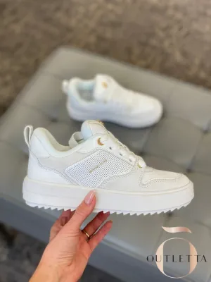 Rumi Lace-Up Low-Top Sneakers - Optic White