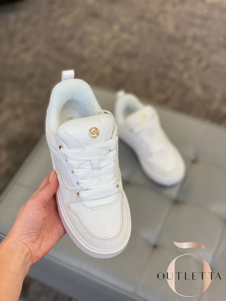 Rumi Lace-Up Low-Top Sneakers - Optic White