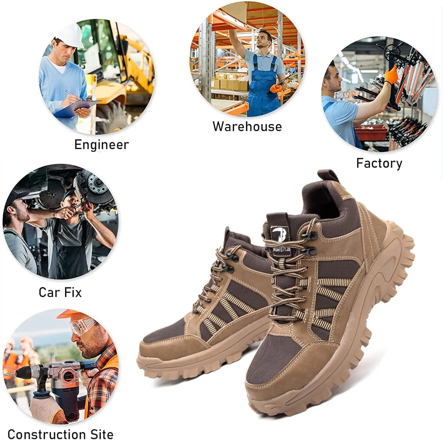 Safety Men's Touring Safety Shoes,for Walking, Hiking, Outdoor Exploitation, Construction, Industrial,
