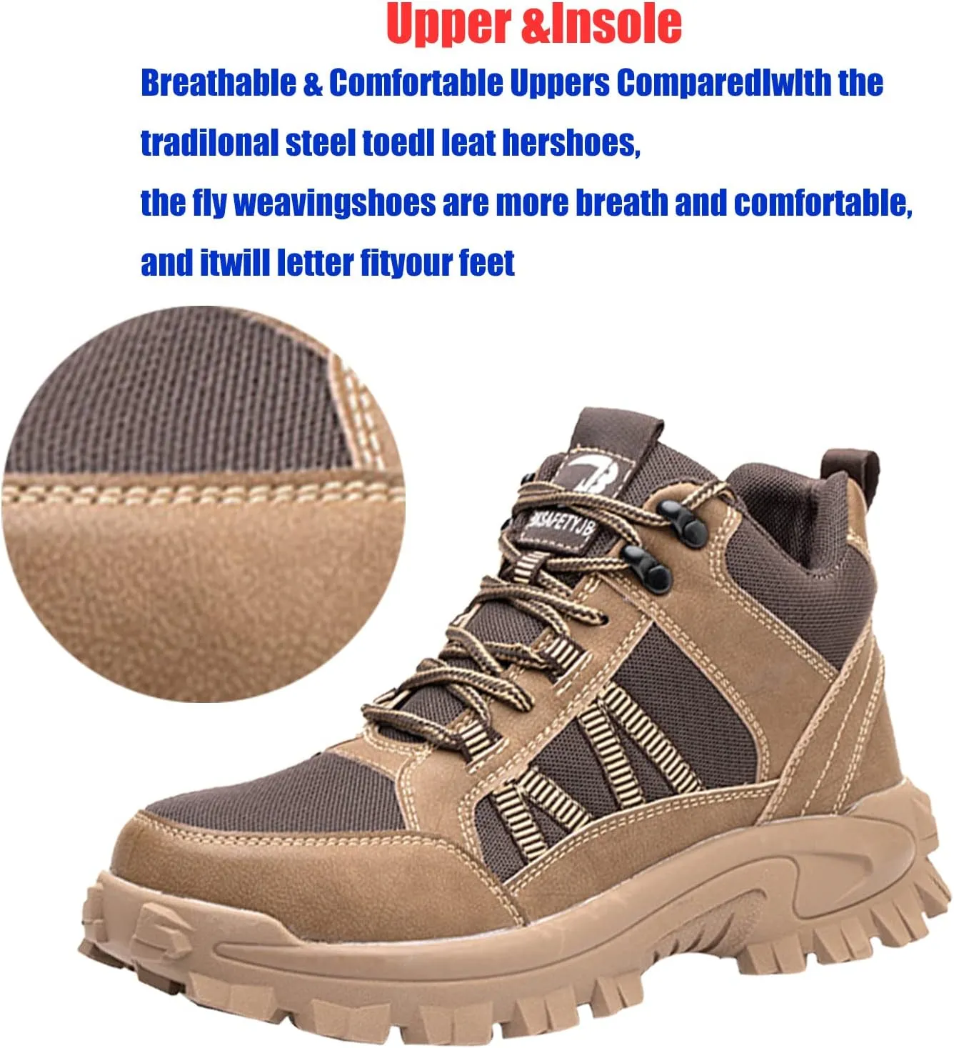 Safety Men's Touring Safety Shoes,for Walking, Hiking, Outdoor Exploitation, Construction, Industrial,