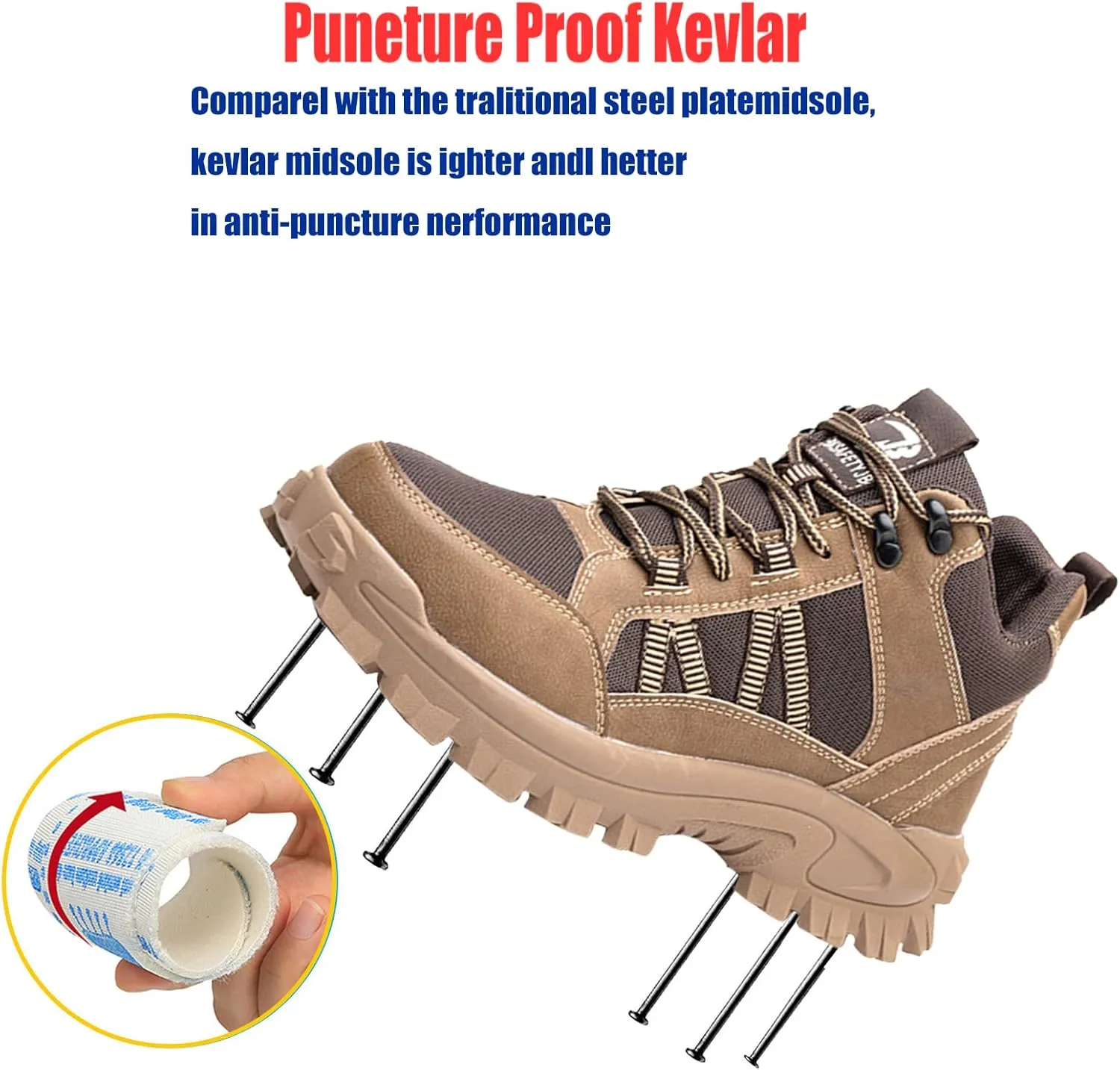 Safety Men's Touring Safety Shoes,for Walking, Hiking, Outdoor Exploitation, Construction, Industrial,