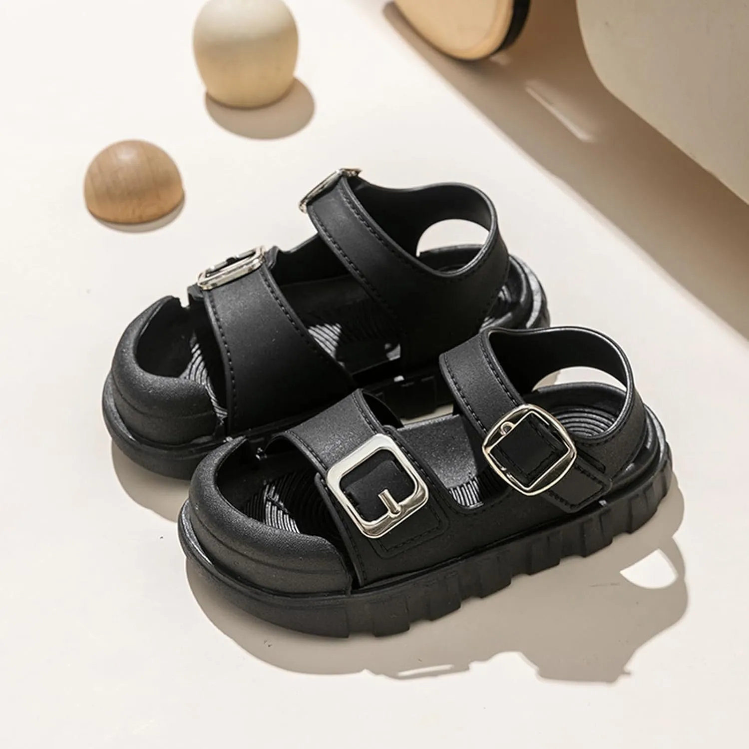 Sandals for Toddler Boys Girls Comfortable Slides Adjustable Strap Non Slip Sandals Casual Beach Slippers for Indoor Outdoor