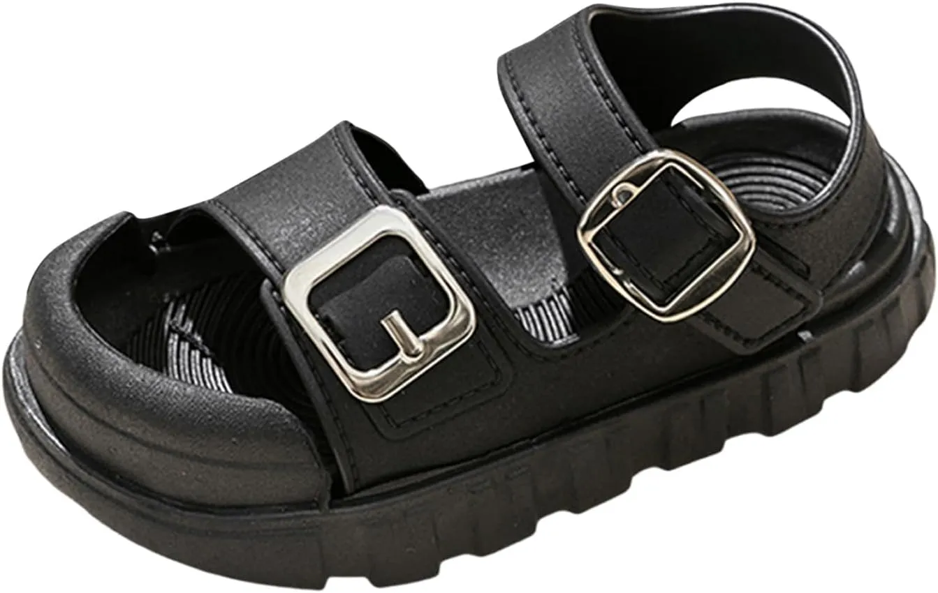 Sandals for Toddler Boys Girls Comfortable Slides Adjustable Strap Non Slip Sandals Casual Beach Slippers for Indoor Outdoor