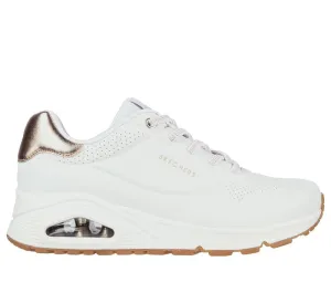 Skechers Women's Uno Shimmer Away Sneakers- White