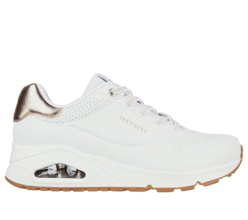 Skechers Women's Uno Shimmer Away Sneakers- White