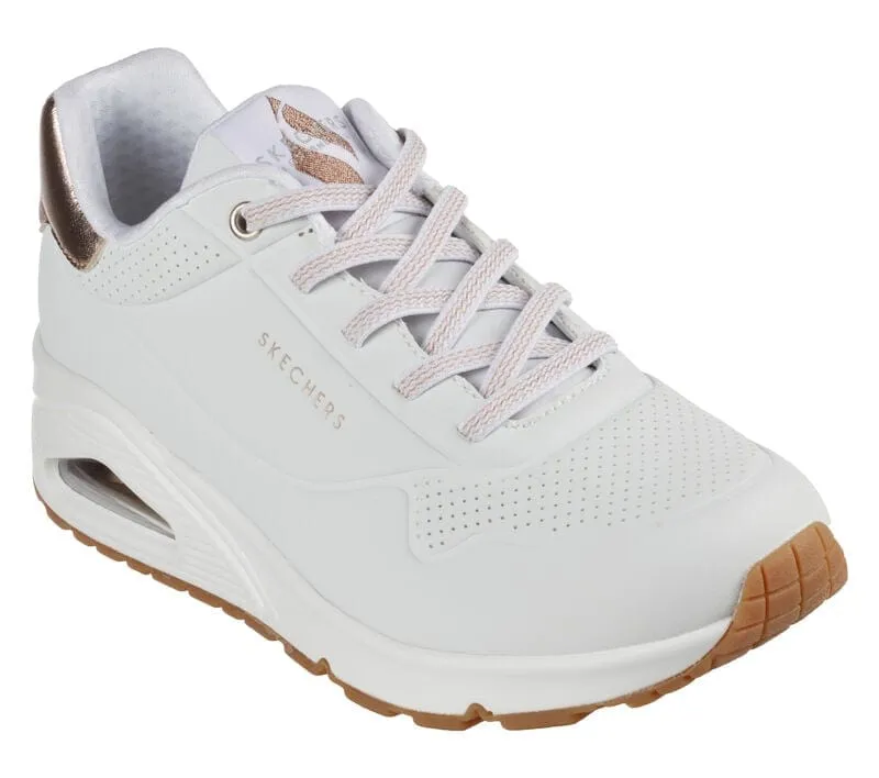 Skechers Women's Uno Shimmer Away Sneakers- White