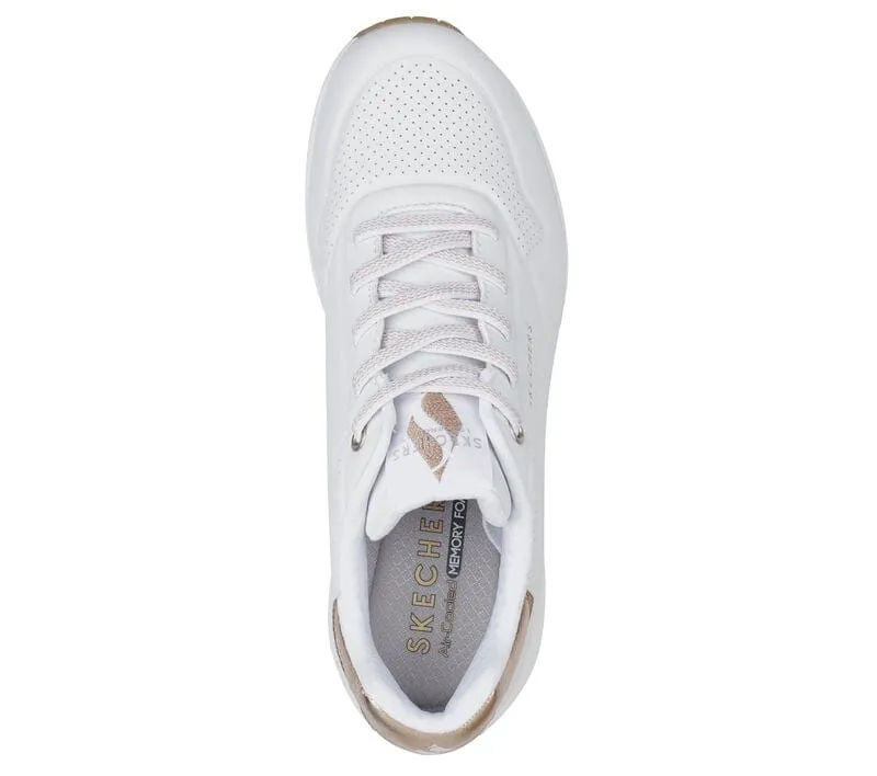 Skechers Women's Uno Shimmer Away Sneakers- White