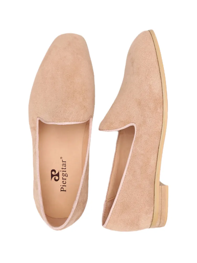 Summer style light khaki suede slip-on men's loafers British casual style suede loafers