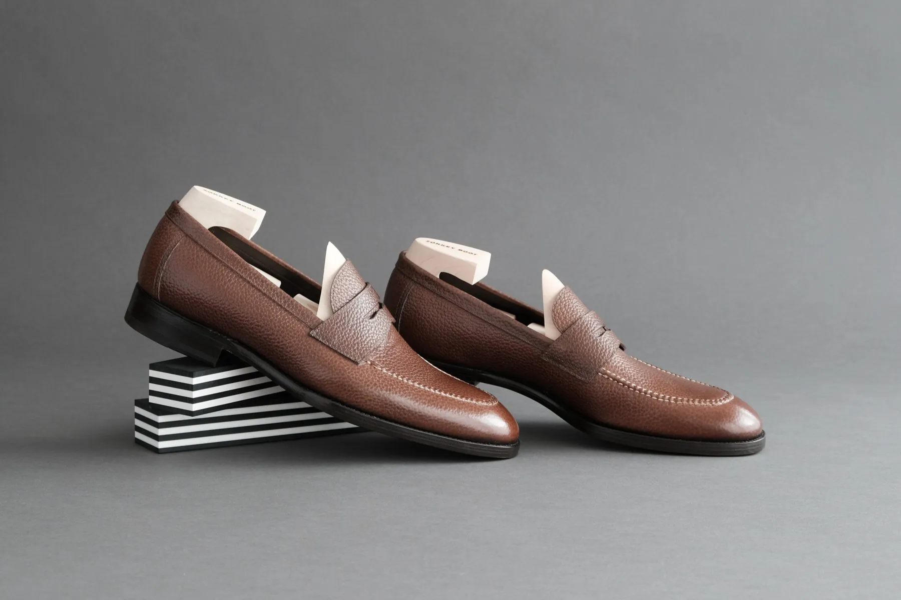 ZeroThreeEight.Miles Penny Loafers from Bavarian Grain Calf